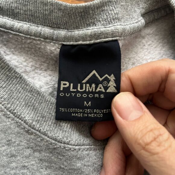 Pluma Outdoors Russell Athletics Men's M Blank Gray Crew Neck Sweatshirt Minimal - Picture 2 of 7